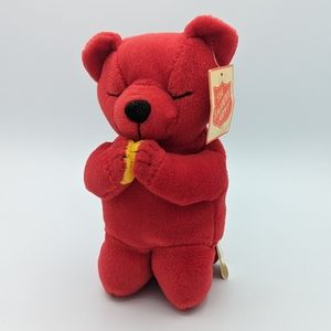 Red Salvation Army Praying Bear Plush Stuffed Animal Toy 7.5" by Precise NWT
